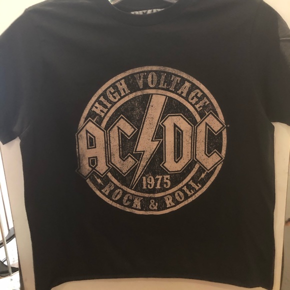 AC/DC | Tops | Acdc High Voltage Rock Roll Crop Band T Shirt | Poshmark